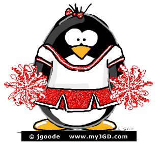 cheer leading penguin